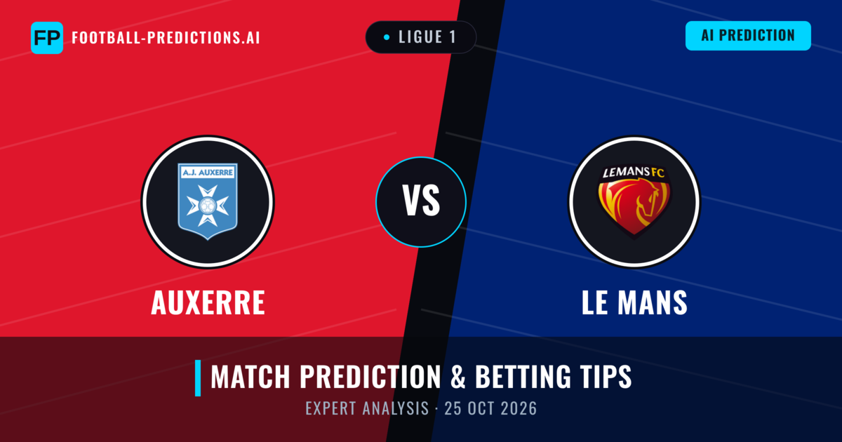 Auxerre vs Le Mans Prediction & Betting Tips | 25 Oct 2026