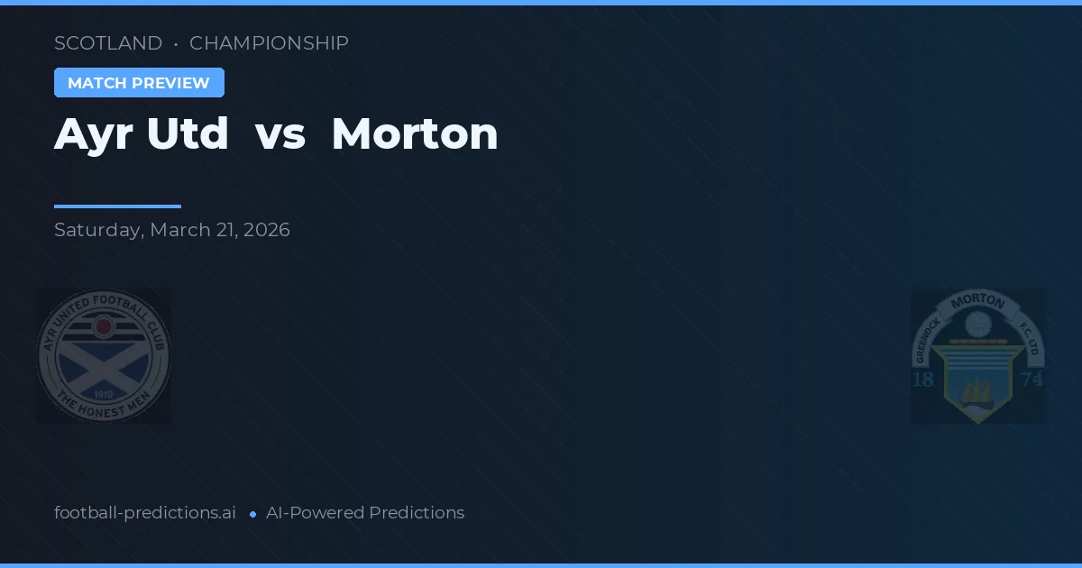 Ayr Utd vs Morton — prediksi dan pratinjau pertandingan