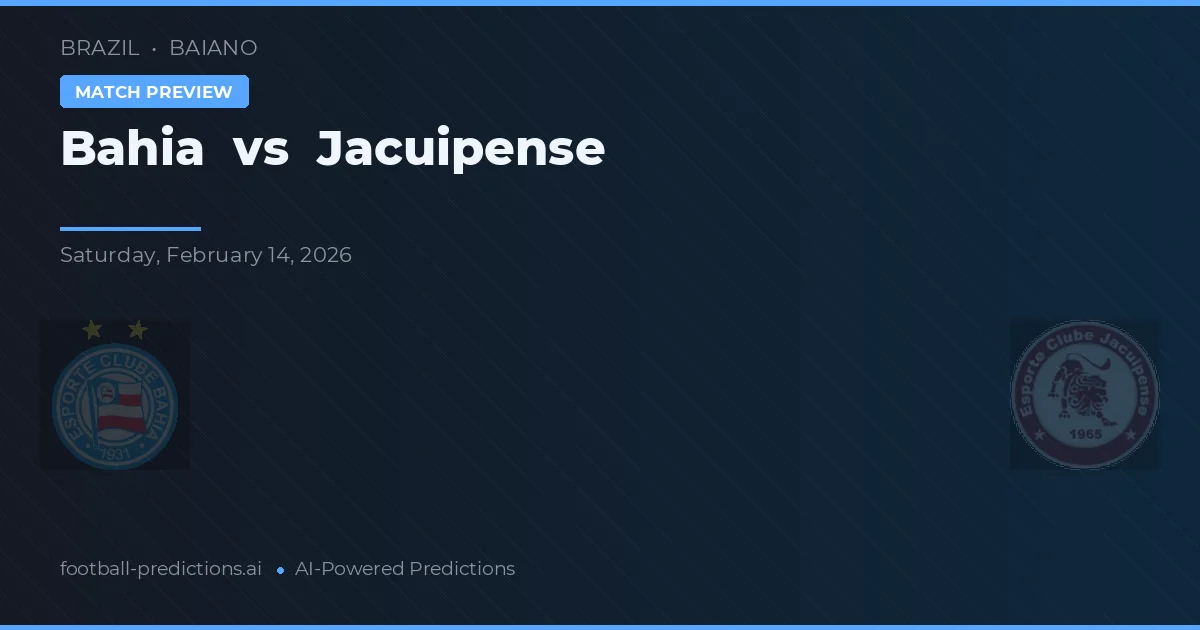 Bahia vs Jacuipense — pronostico e anteprima del match