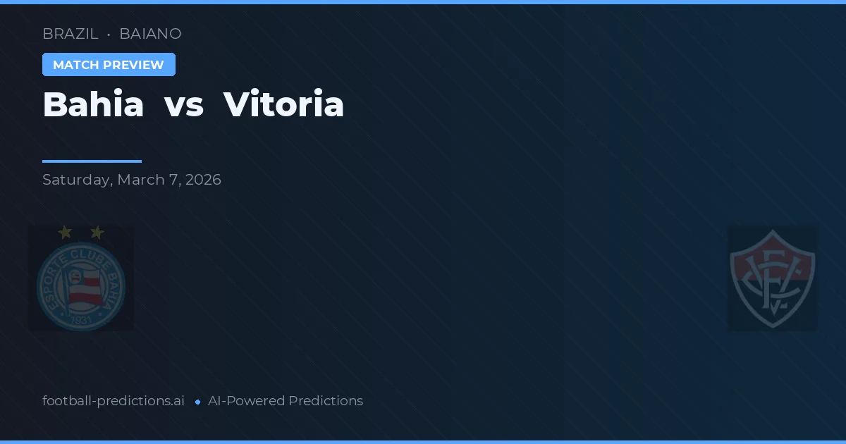 Bahia vs Vitoria — pronostico e anteprima del match