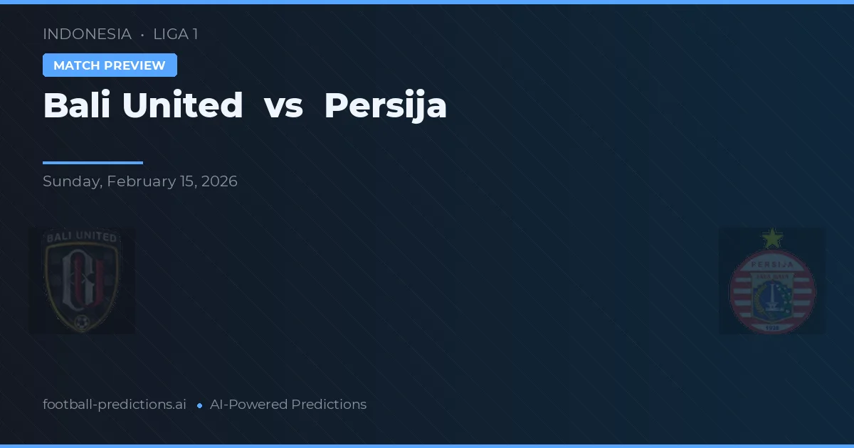 Bali United vs Persija — dự đoán và xem trước trận đấu