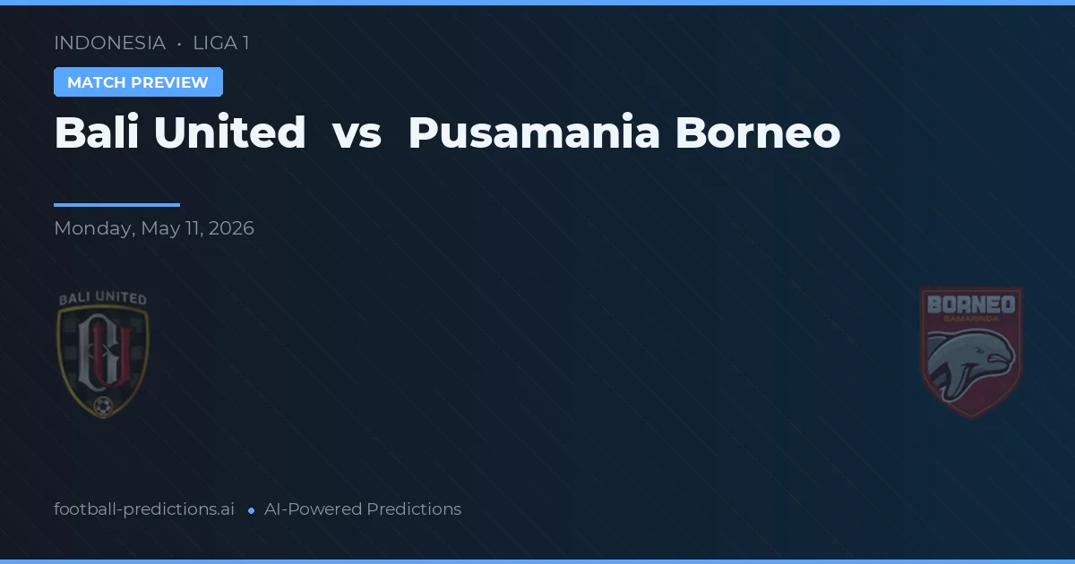 Bali United vs Pusamania Borneo — pronostico e anteprima del match