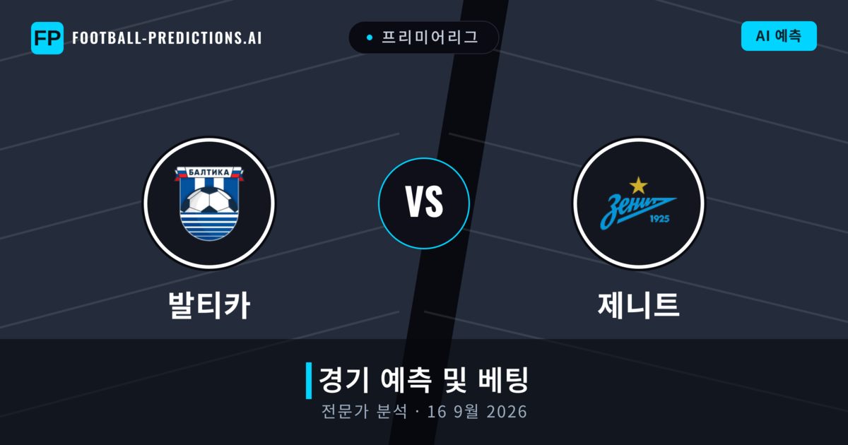 발티카 대 제니트 — 경기 예측 및 프리뷰