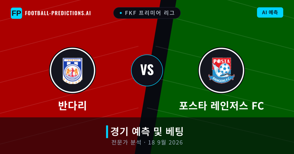 반다리 대 포스타 레인저스 FC — 경기 예측 및 프리뷰