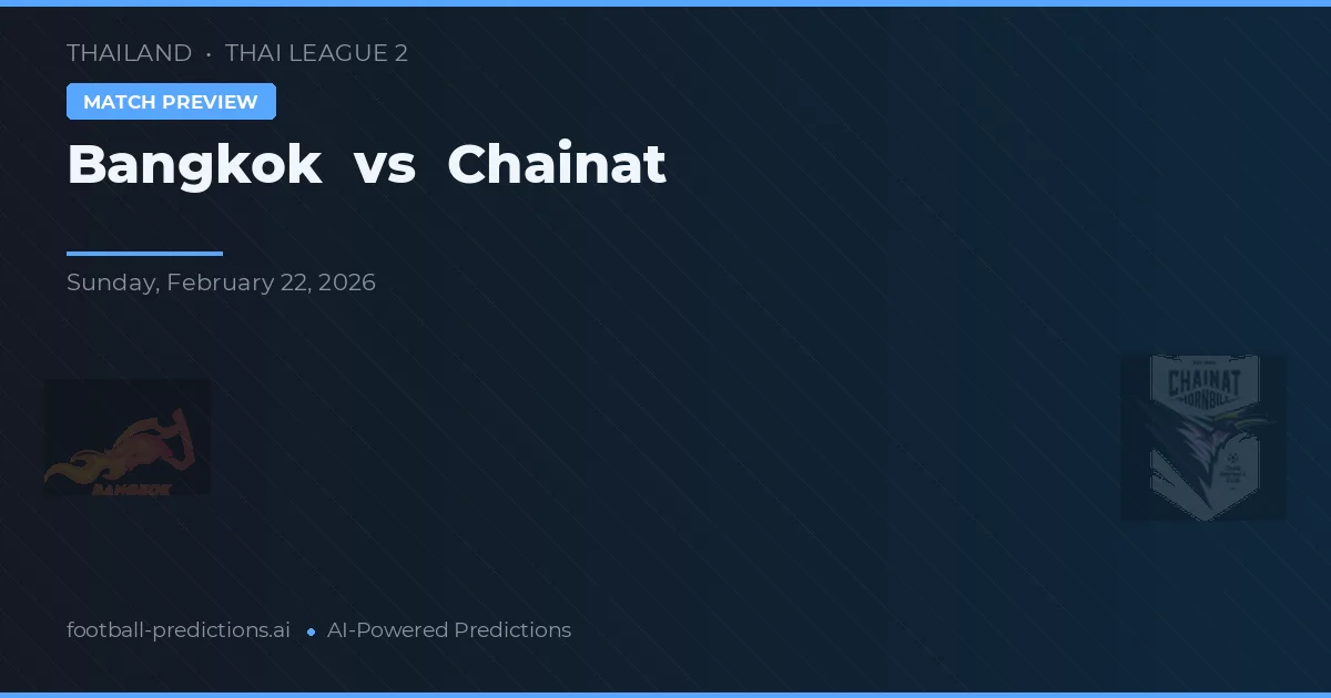 Bangkok vs Chainat — pronostico e anteprima del match