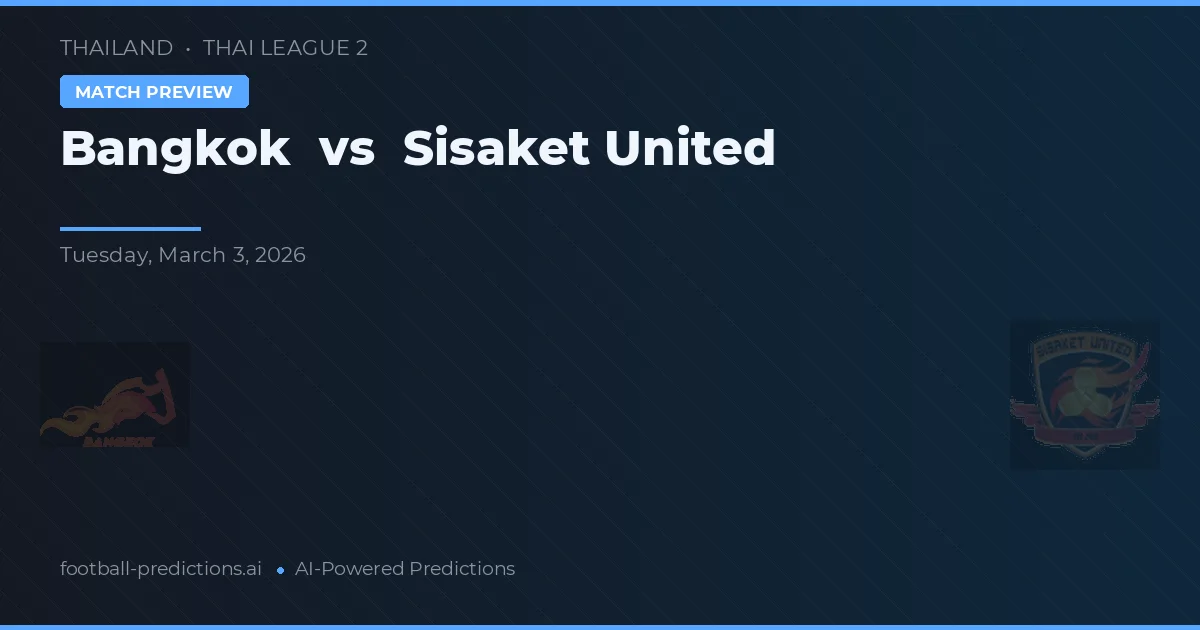 Bangkok vs Sisaket United — pronostico e anteprima del match