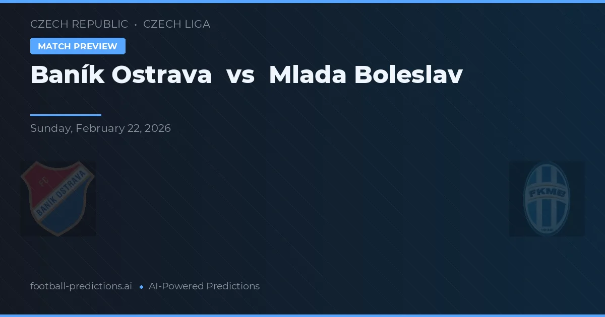 Baník Ostrava - Mladá Boleslav — maç tahmini ve önizleme