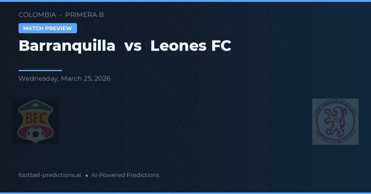 Barranquilla vs Leones FC — Prognose und Spielvorschau