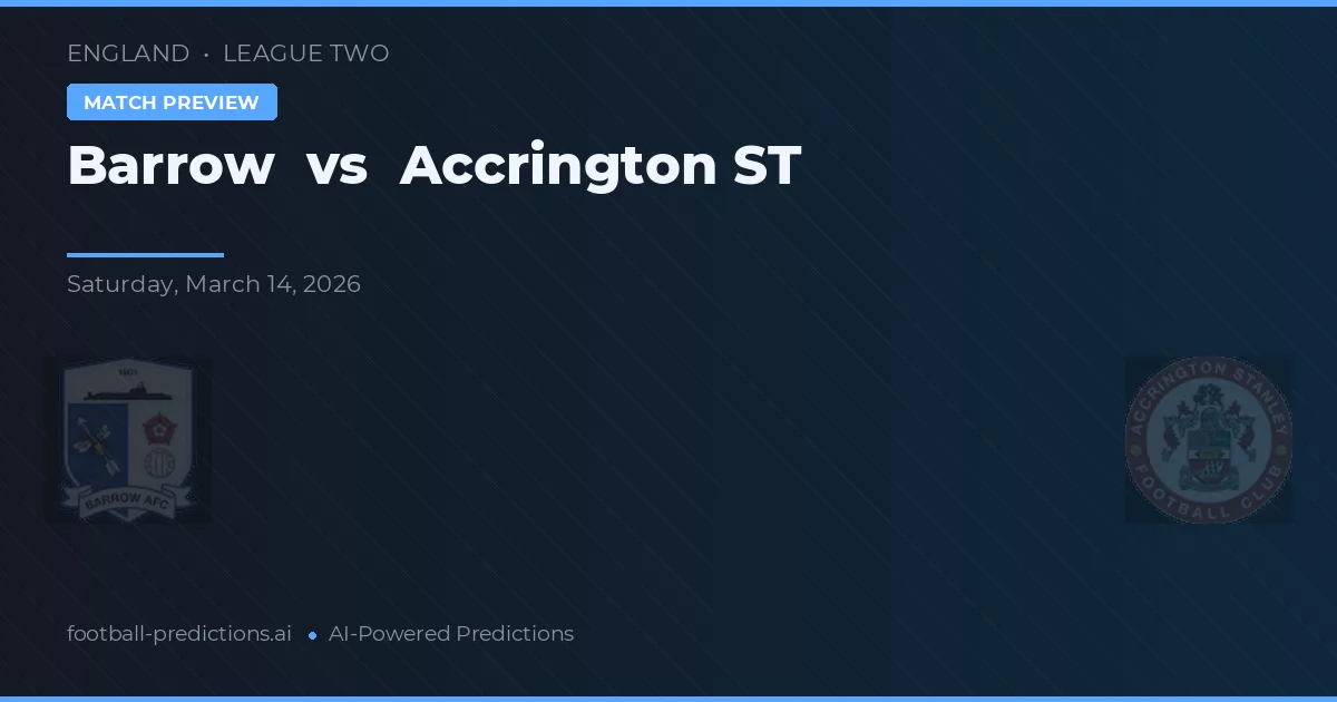 Barrow vs Accrington Stanley — prediksi dan pratinjau pertandingan