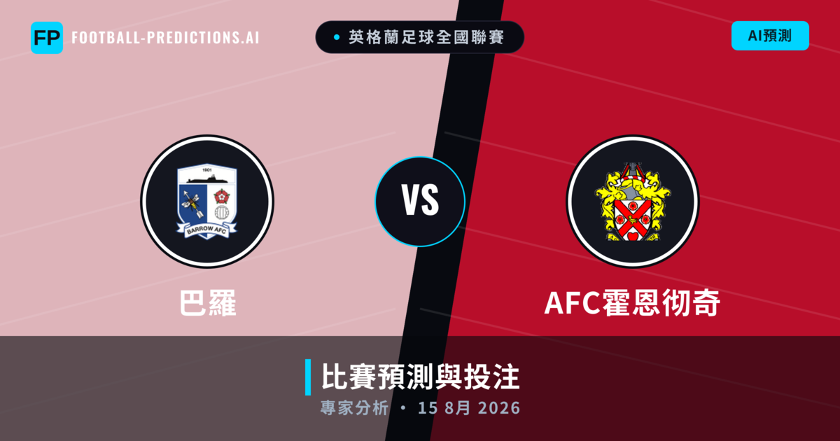 巴羅 vs AFC霍恩彻奇 — 比赛预测和前瞻