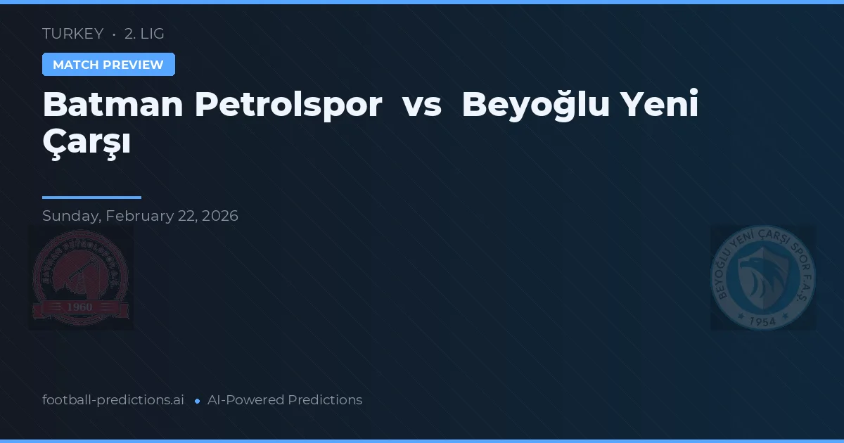 Batman Petrolspor vs Beyoğlu Yeni Çarşı — match prediction & preview