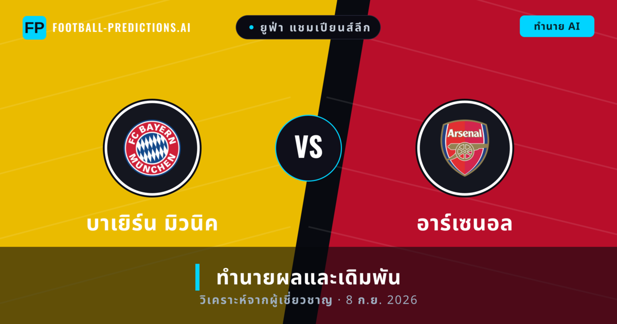 บาเยิร์น มิวนิค พบ อาร์เซนอล — ทำนายผลและพรีวิวการแข่งขัน