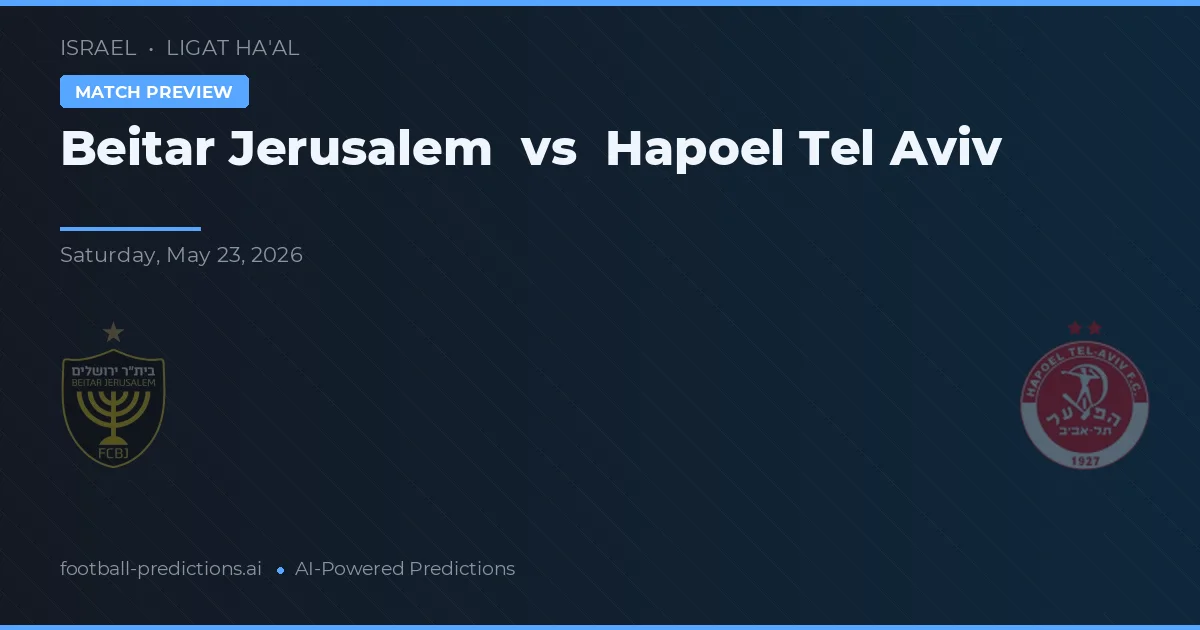 Beitar Yerusalem vs Hapoel Tel Aviv — prediksi dan pratinjau pertandingan