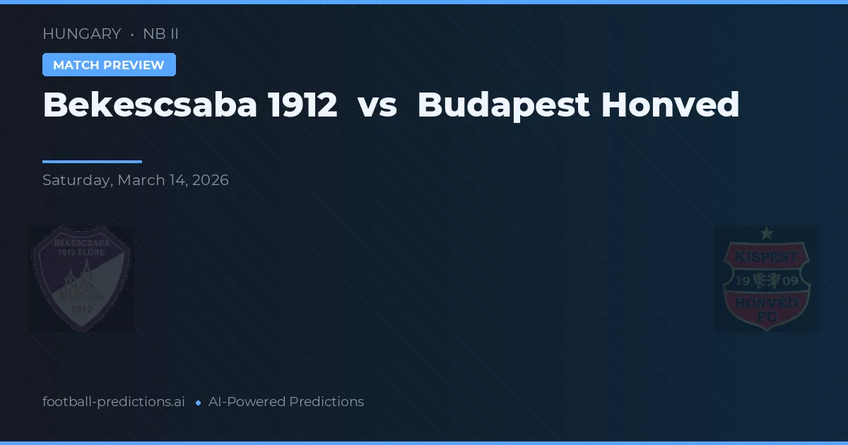 เบเคเชชบา 1912 พบ บูดาเปสต์ ฮอนเวด — ทำนายผลและพรีวิวการแข่งขัน