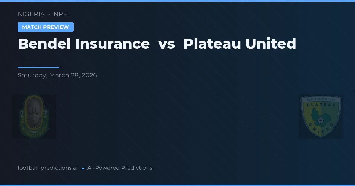 Bendel Insurance vs Plateau United — Prognose und Spielvorschau