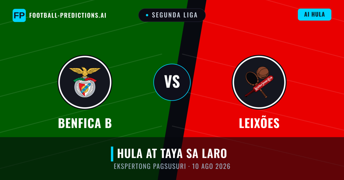 Benfica B vs Leixões — hula at preview ng laban