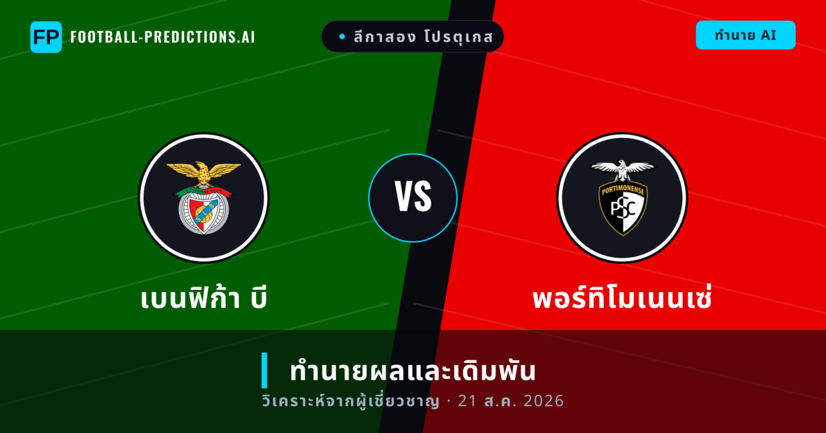 เบนฟิก้า บี พบ พอร์ทิโมเนนเซ่ — ทำนายผลและพรีวิวการแข่งขัน