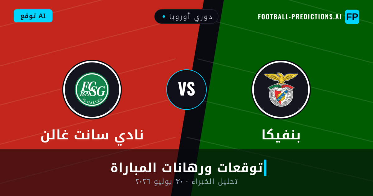 بنفيكا ضد نادي سانت غالن — توقعات ومعاينة المباراة