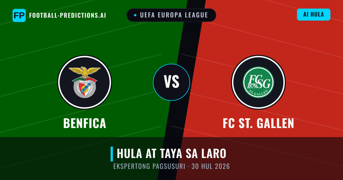 Benfica vs FC St. Gallen — hula at preview ng laban
