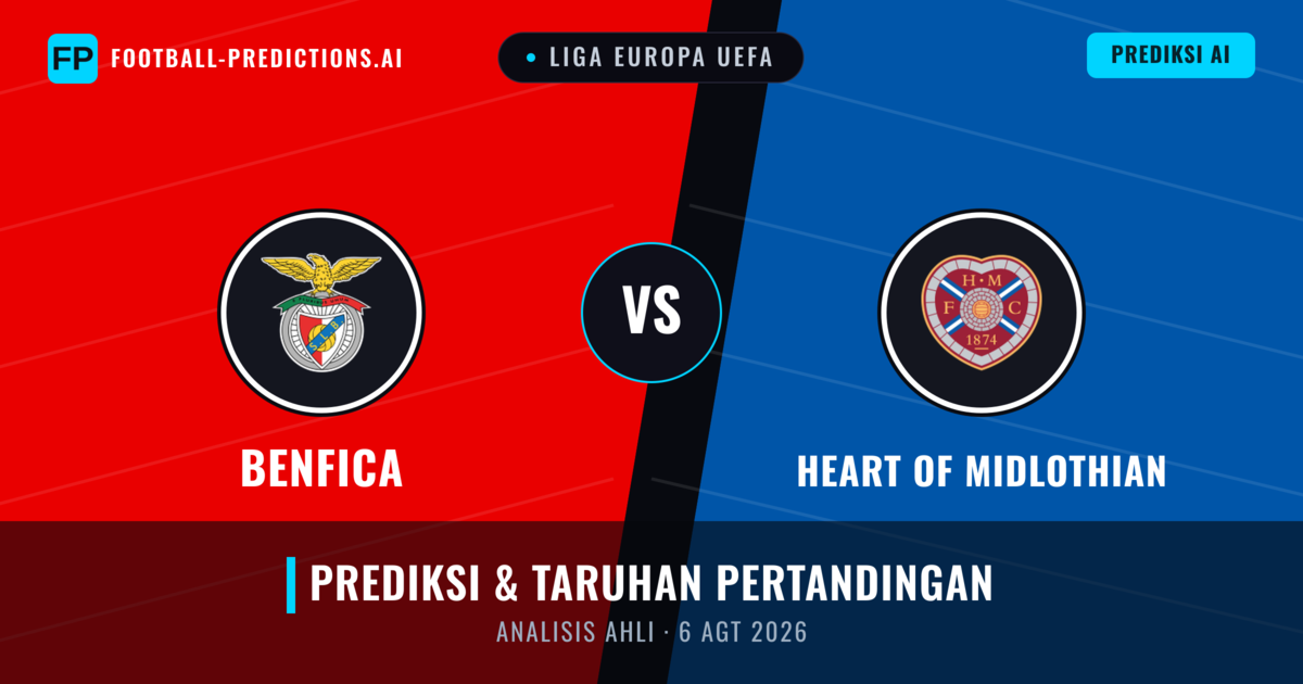 Benfica vs Heart of Midlothian — prediksi dan pratinjau pertandingan