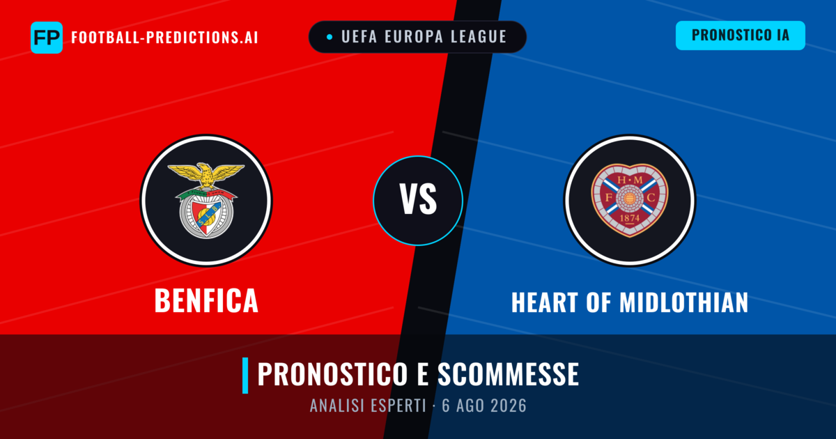Benfica vs Heart of Midlothian — pronostico e anteprima del match