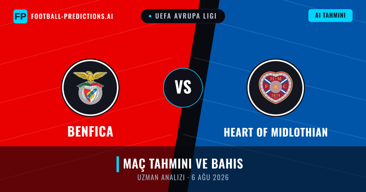 Benfica - Heart of Midlothian — maç tahmini ve önizleme