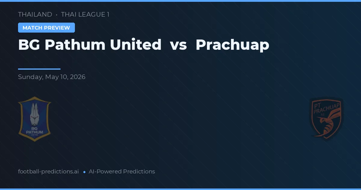 BG Pathum United vs Prachuap — prediksi dan pratinjau pertandingan