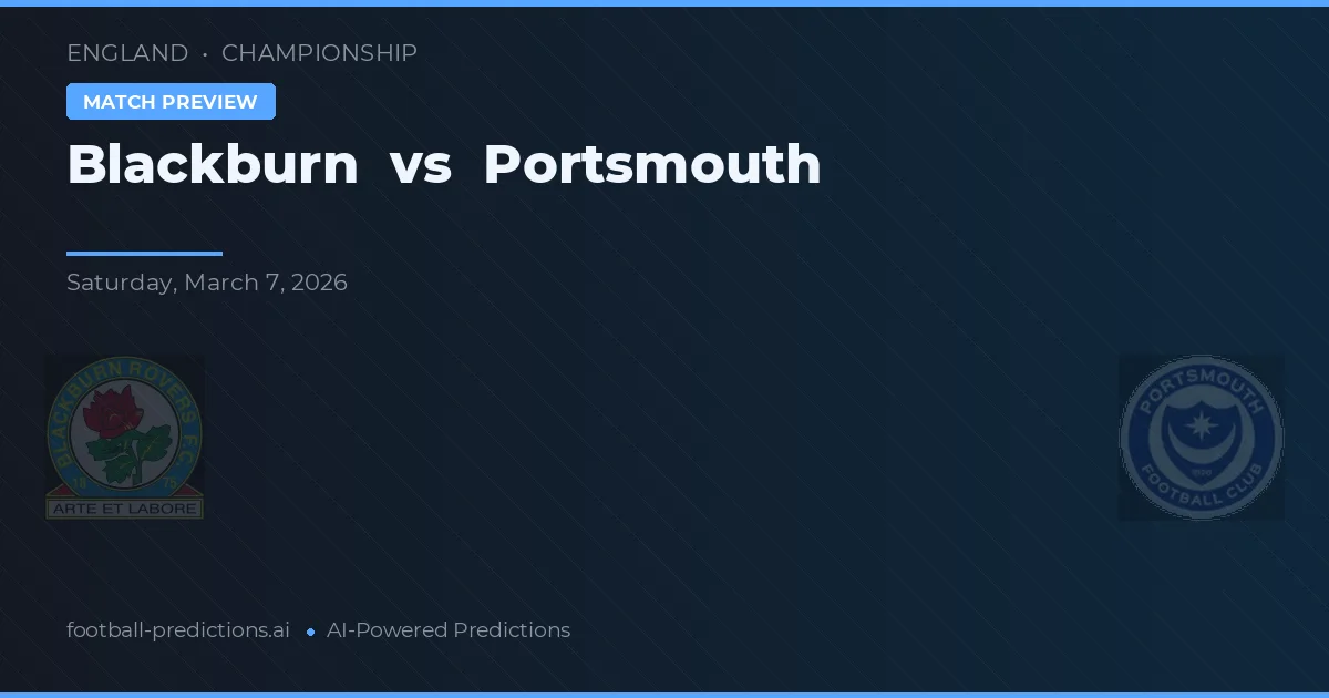 Blackburn vs Portsmouth — pronostico e anteprima del match
