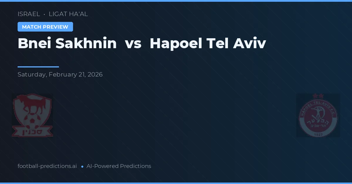 Bnei Sakhnin vs Hapoel Tel Aviv — match prediction & preview