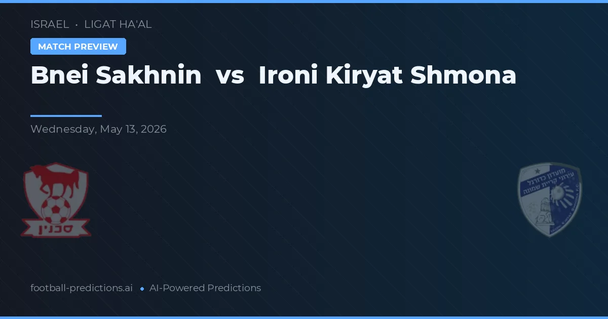 Bnei Sakhnin vs Ironi Kiryat Shmona — pronostic et avant-match