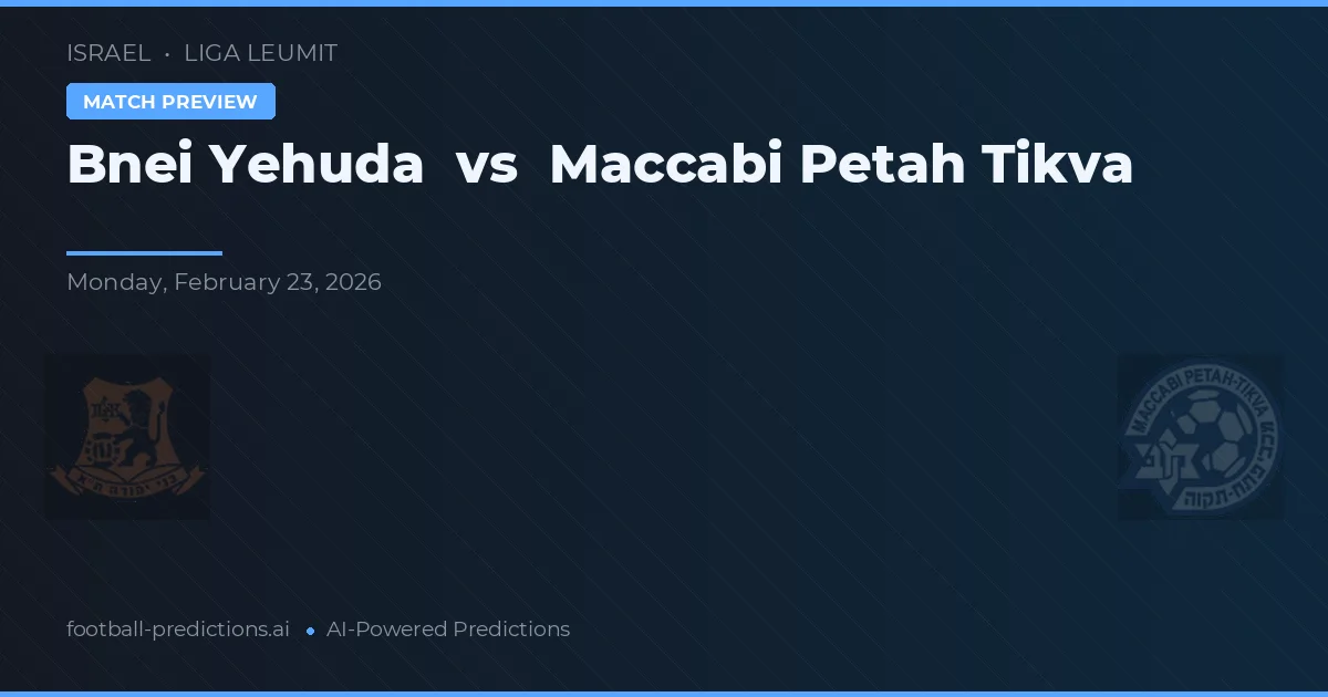 Bnei Yehuda vs Maccabi Petah Tikva — prediksi dan pratinjau pertandingan