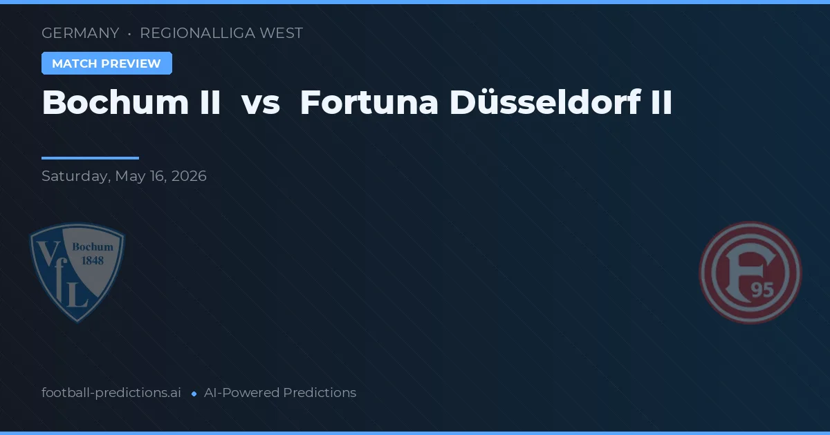 VfL Bochum II vs Fortuna Düsseldorf II — prediksi dan pratinjau pertandingan