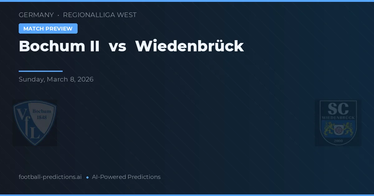 VfL Bochum II vs Wiedenbrück — prediksi dan pratinjau pertandingan