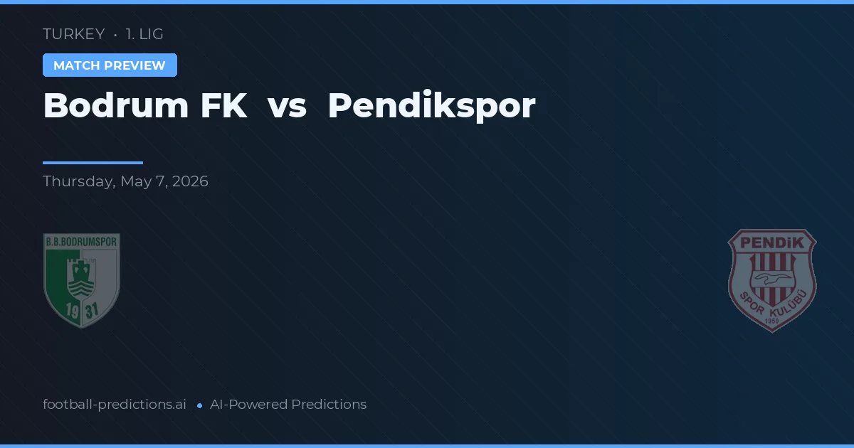 Bodrumspor vs Pendikspor — prediksi dan pratinjau pertandingan