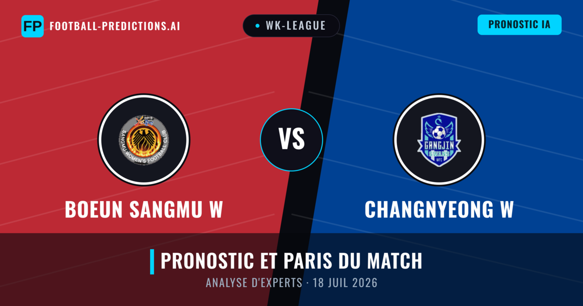 Boeun Sangmu W vs Changnyeong W — pronostic et avant-match