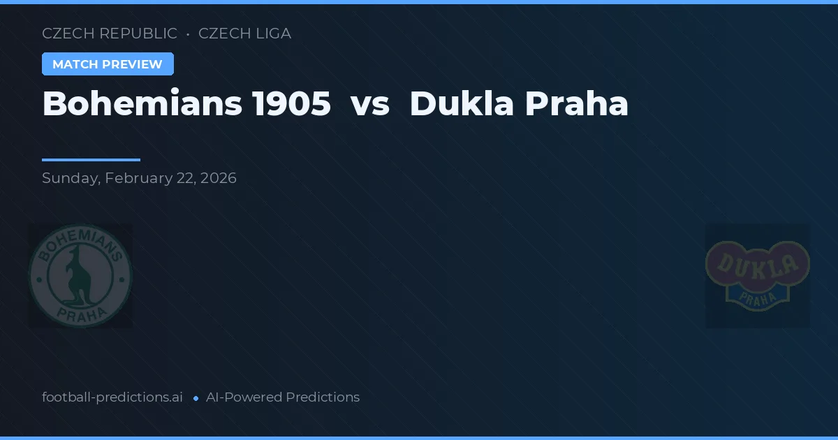 Bohemians 1905 vs Dukla Prague — pronostic et avant-match