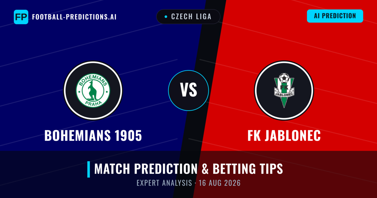Bohemians 1905 vs FK Jablonec — match prediction & preview