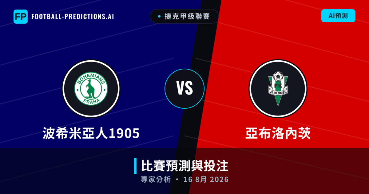 波希米亞人1905 vs 亞布洛內茨 — 比赛预测和前瞻