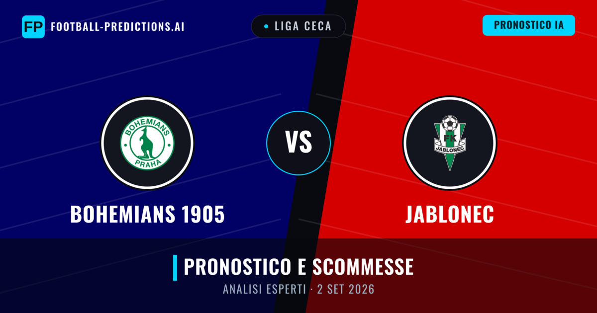 Bohemians 1905 vs Jablonec — pronostico e anteprima del match