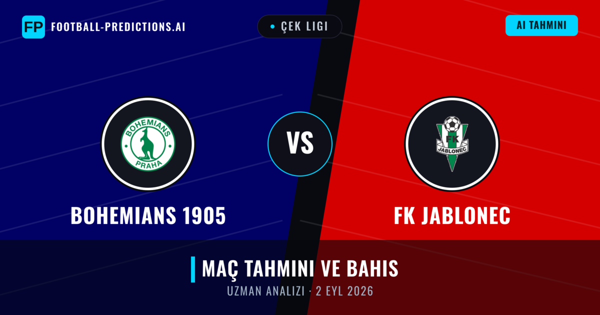 Bohemians 1905 - FK Jablonec — maç tahmini ve önizleme