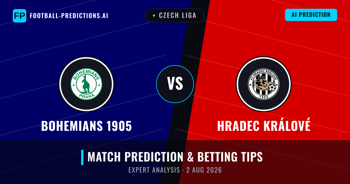 Bohemians 1905 vs Hradec Králové — match prediction & preview
