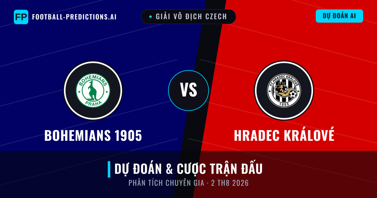Bohemians 1905 vs Hradec Králové — dự đoán và xem trước trận đấu