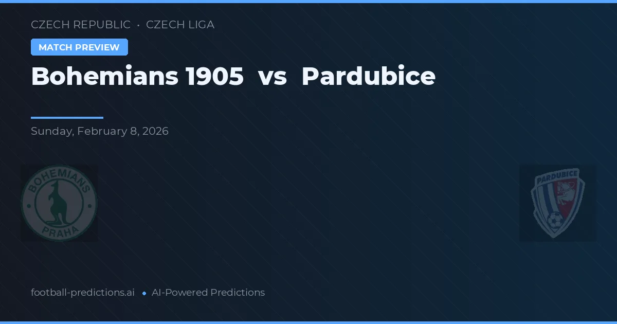 Bohemians 1905 - Pardubice — maç tahmini ve önizleme