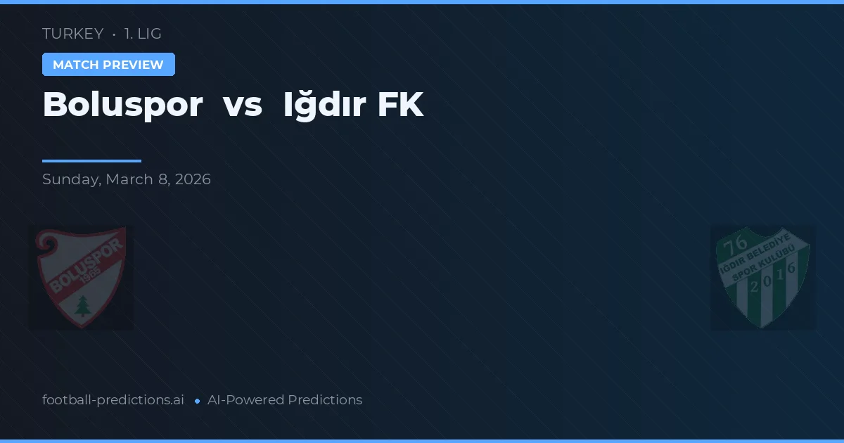 Boluspor vs Iğdır FK — match prediction & preview