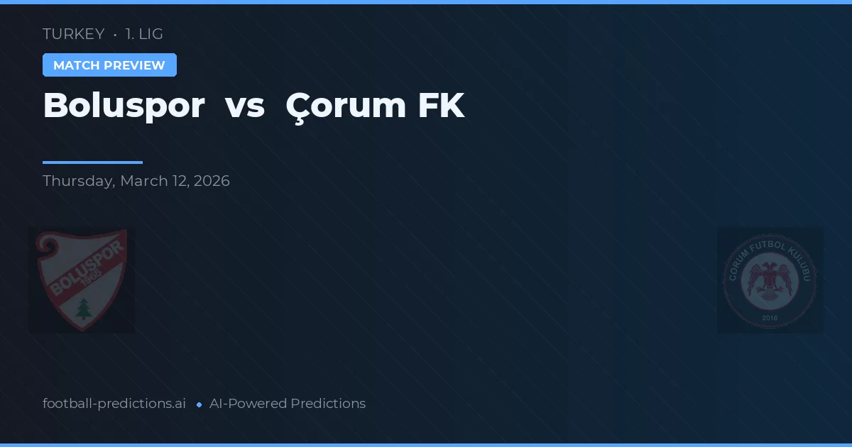 Boluspor vs Çorum FK — Prognose und Spielvorschau