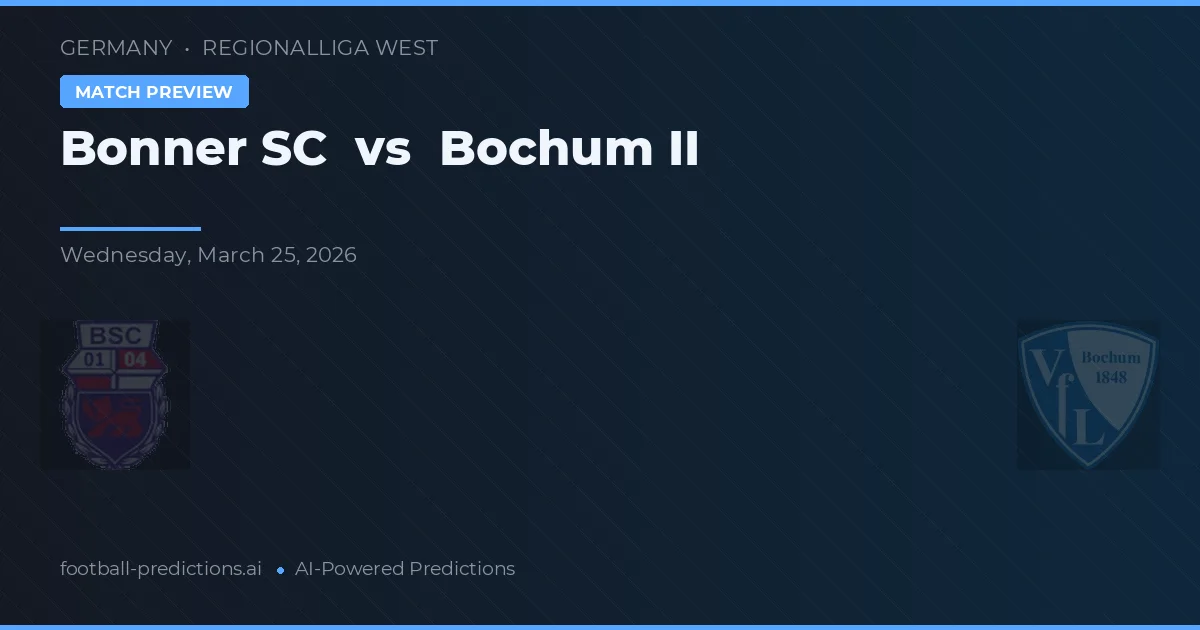 Bonner SC vs VfL Bochum II — Prognose und Spielvorschau