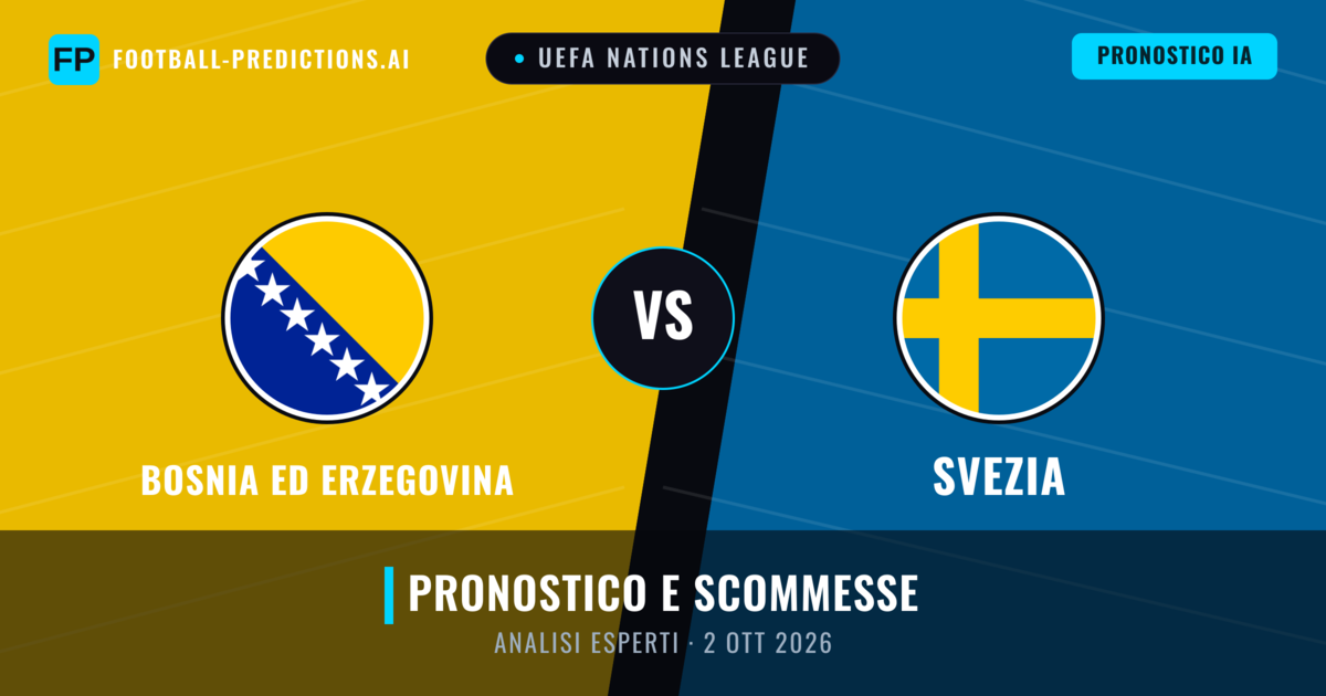 Bosnia ed Erzegovina vs Svezia — pronostico e anteprima del match