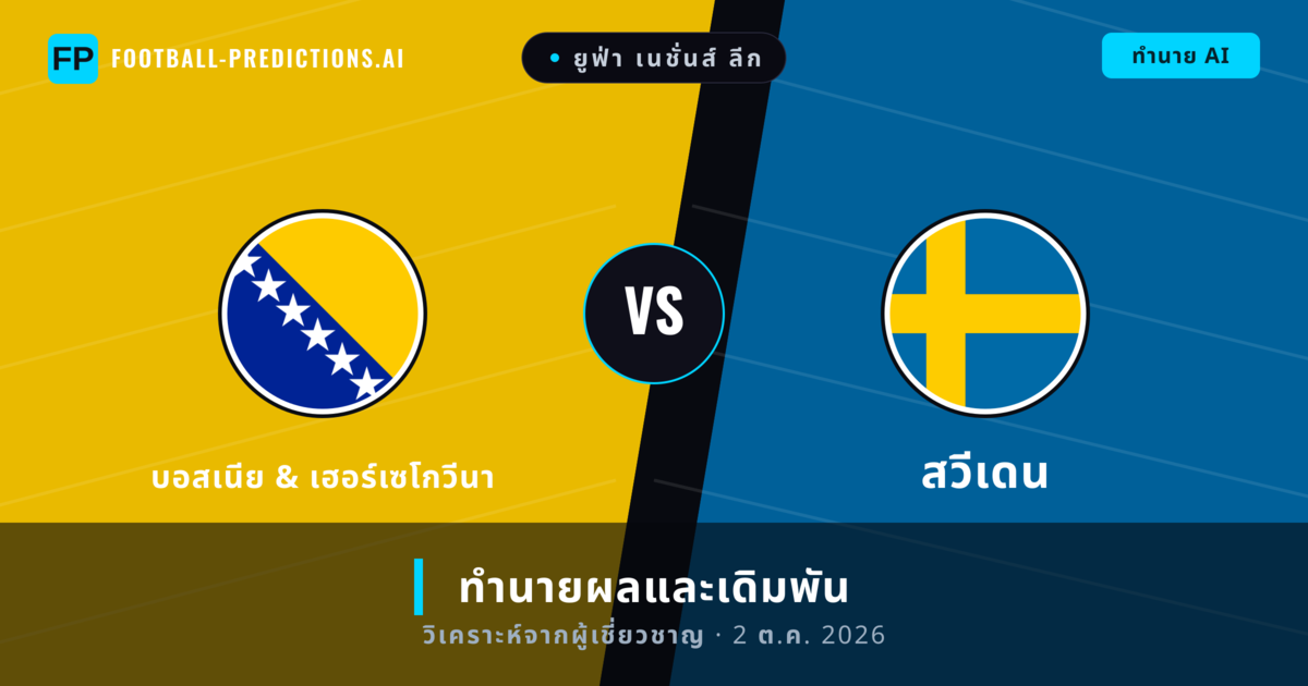 บอสเนีย & เฮอร์เซโกวีนา พบ สวีเดน — ทำนายผลและพรีวิวการแข่งขัน