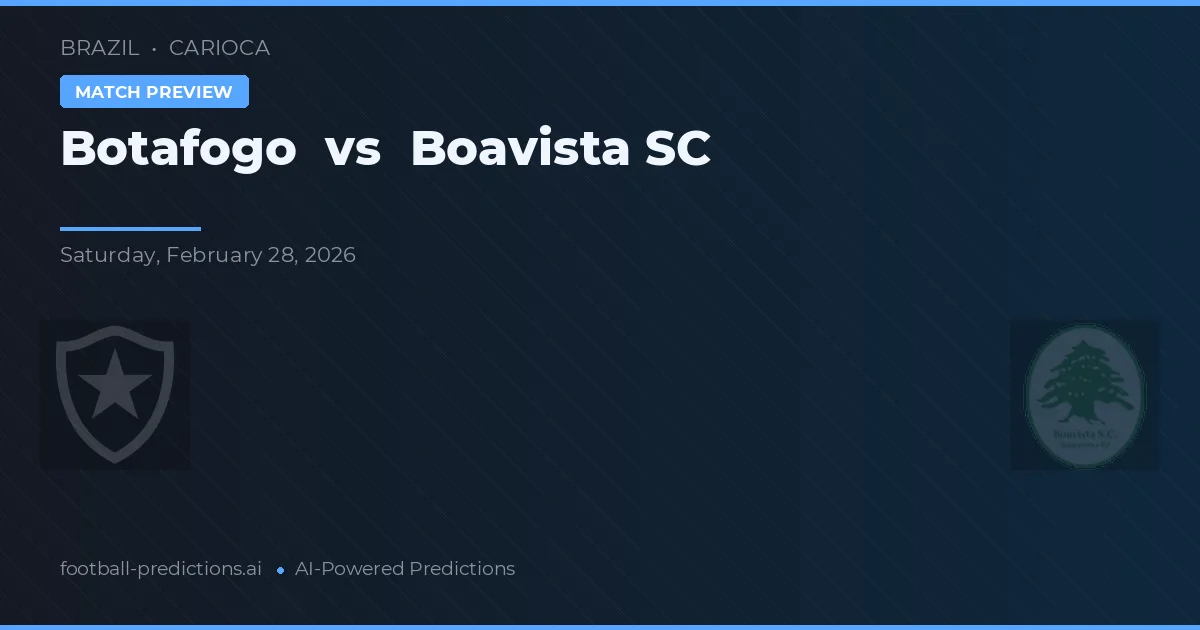 Botafogo vs Boavista SC — dự đoán và xem trước trận đấu
