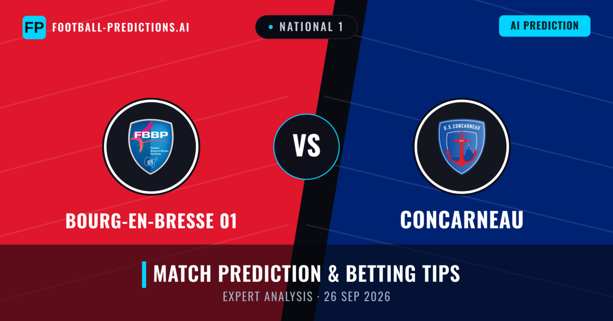 Bourg-en-bresse 01 vs Concarneau — match prediction & preview